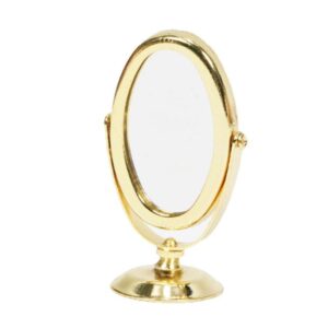 4.4cm Hight Mini Circular Makeup Mirror Bedroom Table Metal And Glass Round Shape Stand Cosmetic Clear Mirror Make Up Accessorie