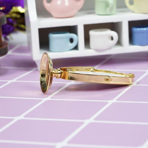 4.4cm Hight Mini Circular Makeup Mirror Bedroom Table Metal And Glass Round Shape Stand Cosmetic Clear Mirror Make Up Accessorie