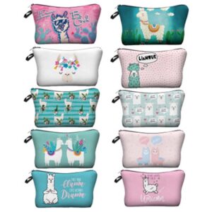 3D Alpaca Printing Cosmetic Storage Bags Cute Cow cartoon animal horse Organizer Women Makeup Necessaries for Travel 1piece